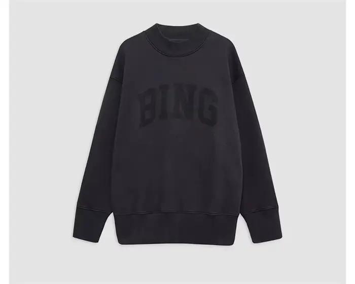Sweat-shirt à col large pour femme, coupe ample, avec lettres imprimées style nord-américain classiq