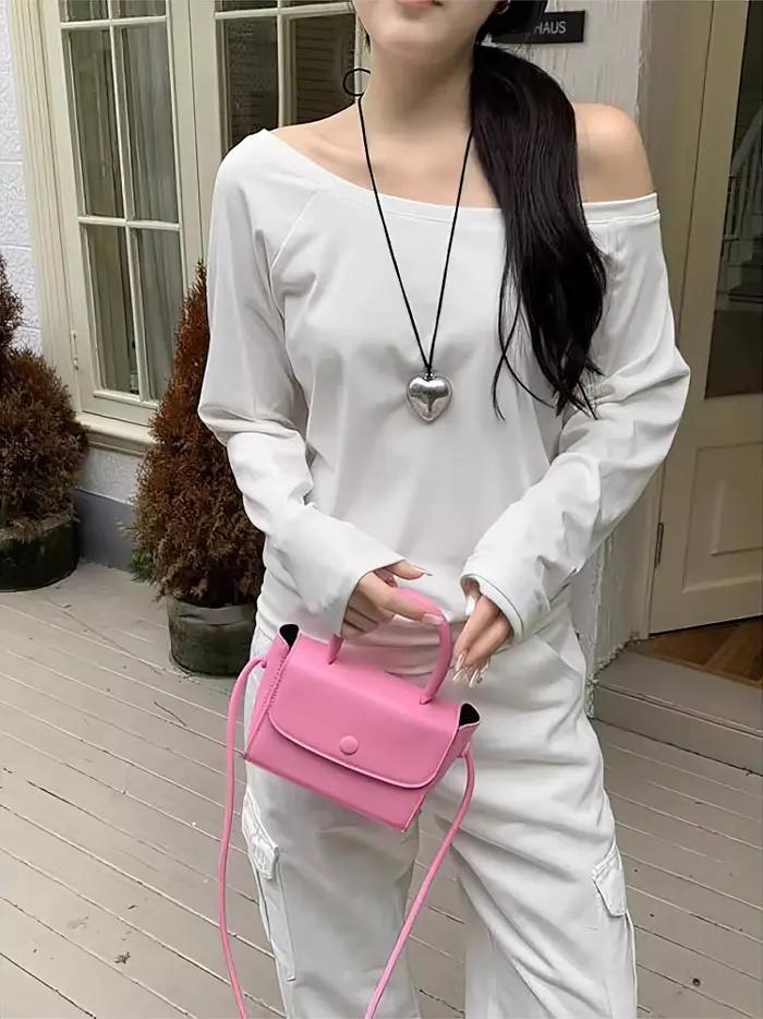 Hors de l'épaule à manches longues t-shirt femmes printemps automne lâche Sexy une épaule haut dame décontracté basique t-shirts école Preppy Blouse