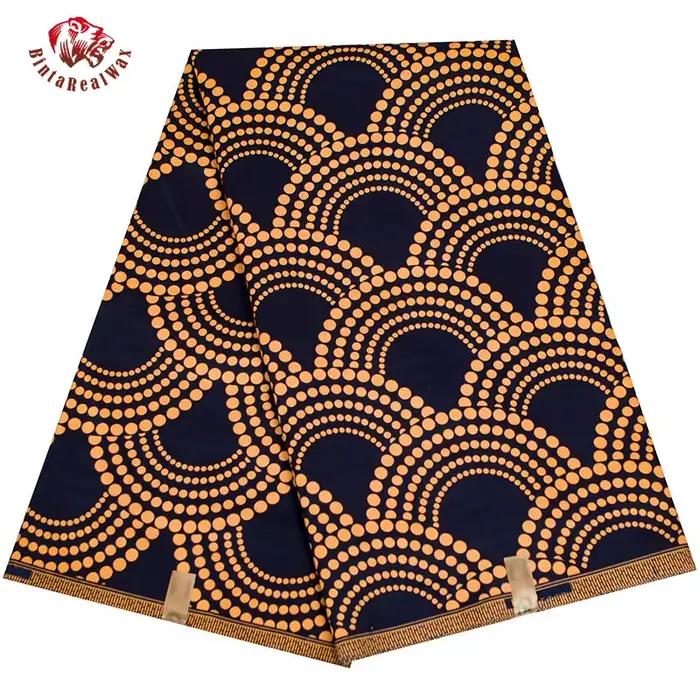 BintaRealwarn-Tissu Africain en Polyester à Motif d'Éventail Ankara