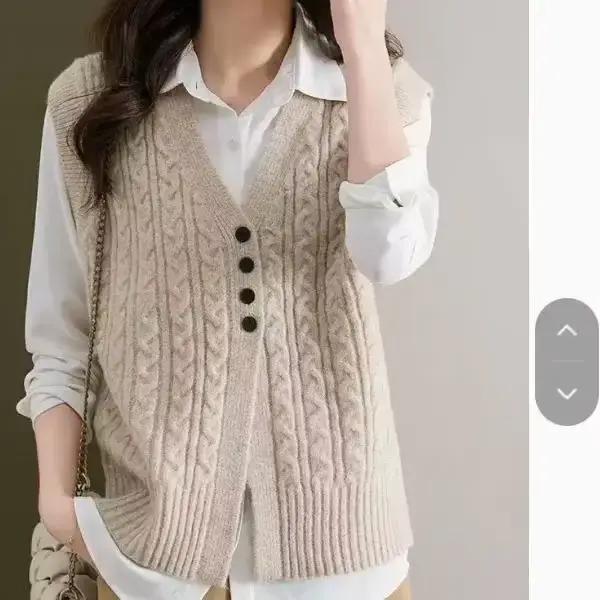 Cardigan tricoté torsadé à col en v pour femme