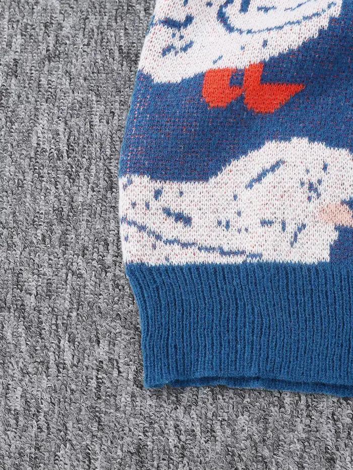 Pull en polyester avec motifs canards Jacquard pour hommes, style décontracté, col rond, quatre saisons, shopping