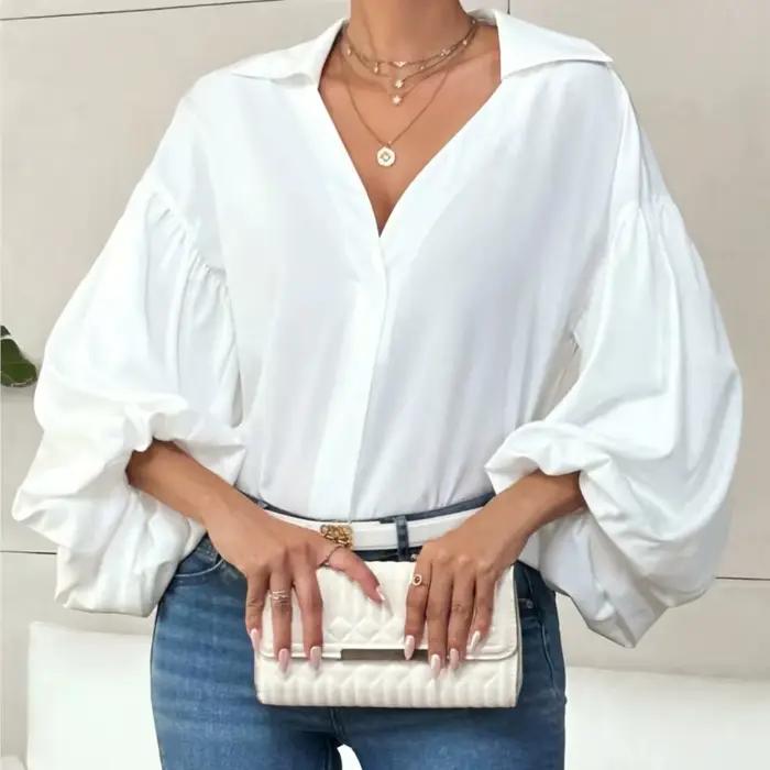 Blouse en polyester bohème à pois pour femmes, décontractée et élégante pour occasions spéciales printemps été
