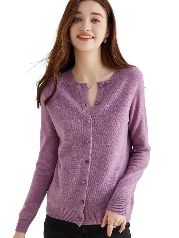 Cardigan en laine mérinos 100% pour femmes, décontracté et vintage, pour le confort quotidien et les occasions spéciales