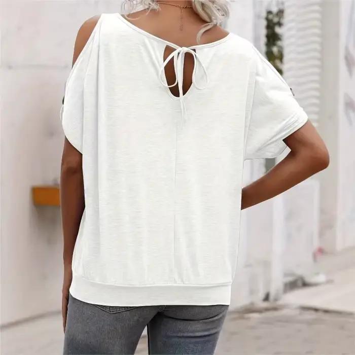 Haut T-shirt élégant et tendance à épaules dénudées et manche unique