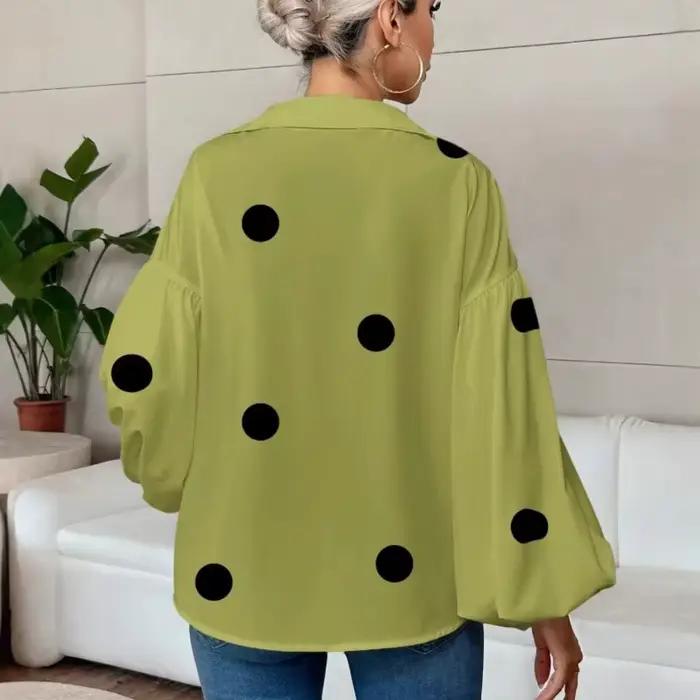 Blouse en polyester bohème à pois pour femmes, décontractée et élégante pour occasions spéciales printemps été