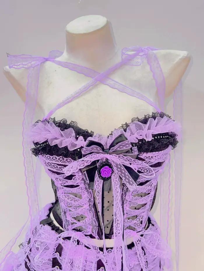 Bustier Gothique Rose à la Mode pour Fille