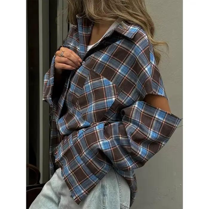 Chemise à carreaux américaine High Street Printemps 2026 pour femme