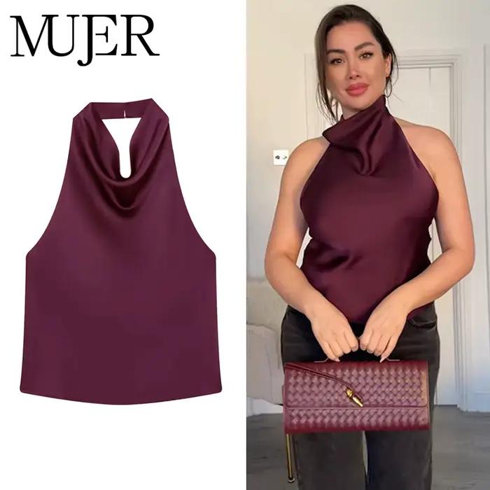 Hauts en satin pour femme
