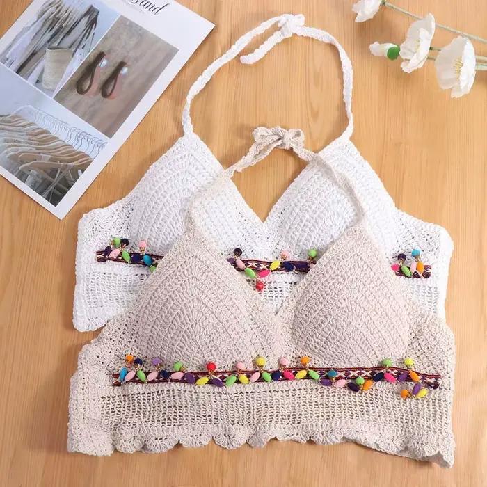 Camisole en fibre de crochet pour femme