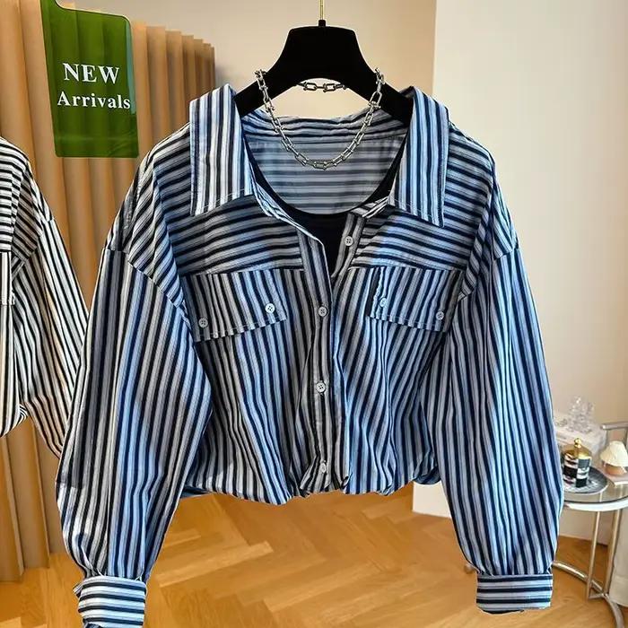 Chemise rayée épissée, nouveau Style de la forêt