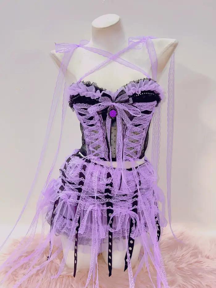 Bustier Gothique Rose à la Mode pour Fille