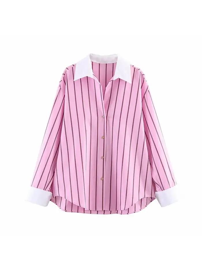 Chemise décontractée BTB.WO color block pour femmes élégante et ajustée pour soirées officielles et événements formels