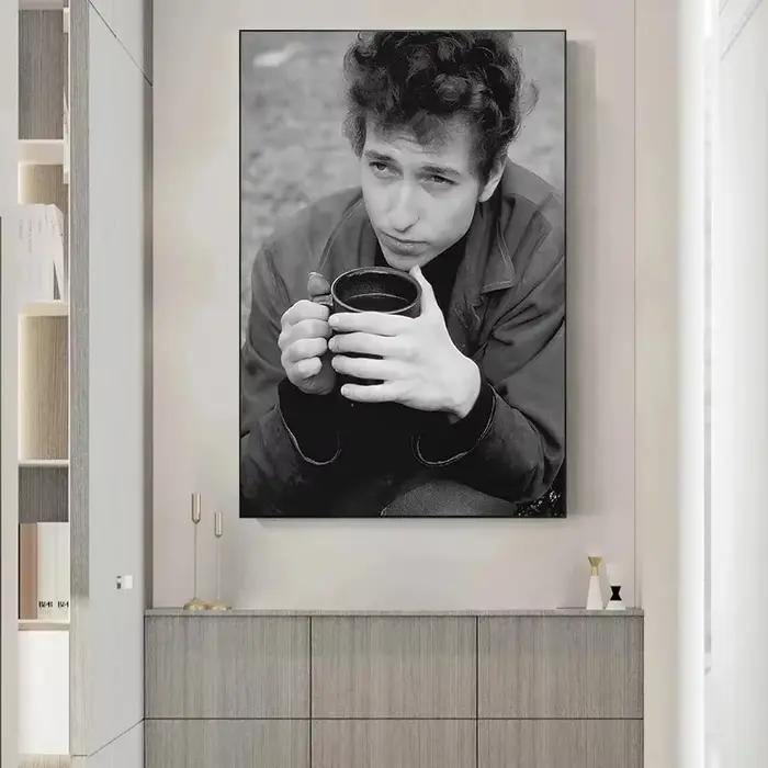 Affiche Toile Musicale Étoile Bob Dylan Impression Noir Blanc Style Moderne Animal Compagnie Occasions Spéciales À Offrir