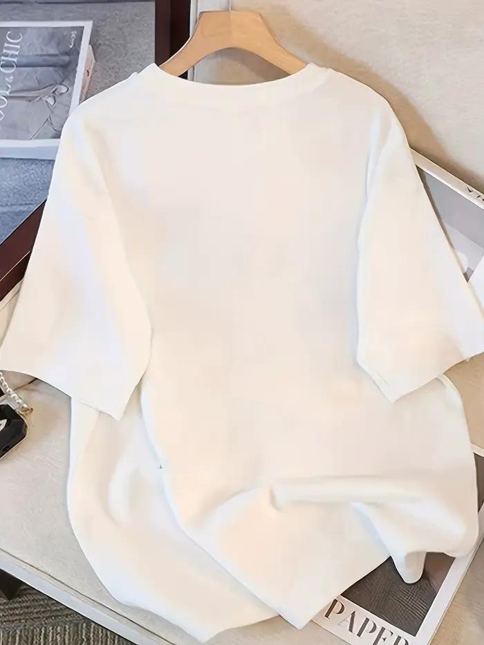 Dames été 100% coton femmes T-shirt fond basique à la mode solide dame à manches courtes hauts amples chemises ㎡