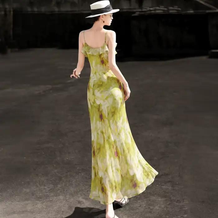 MEXCOCO 2026 Nouvelle Robe d'été élégante en mousseline de soie style français pour femme
