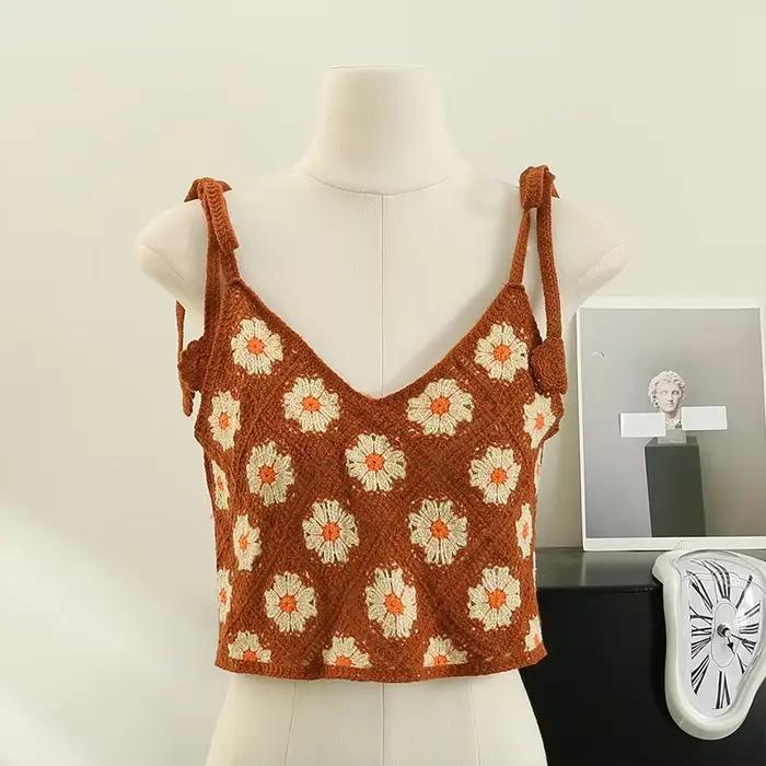 Haut en fibre de crochet pour femmes