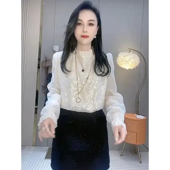 Chemise à paillettes pour femmes