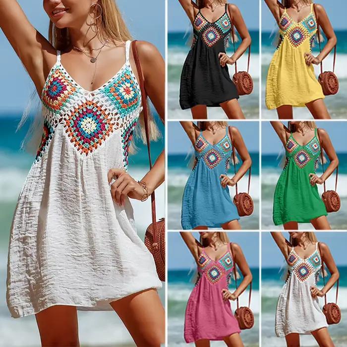 Tunique de plage à motif coloré