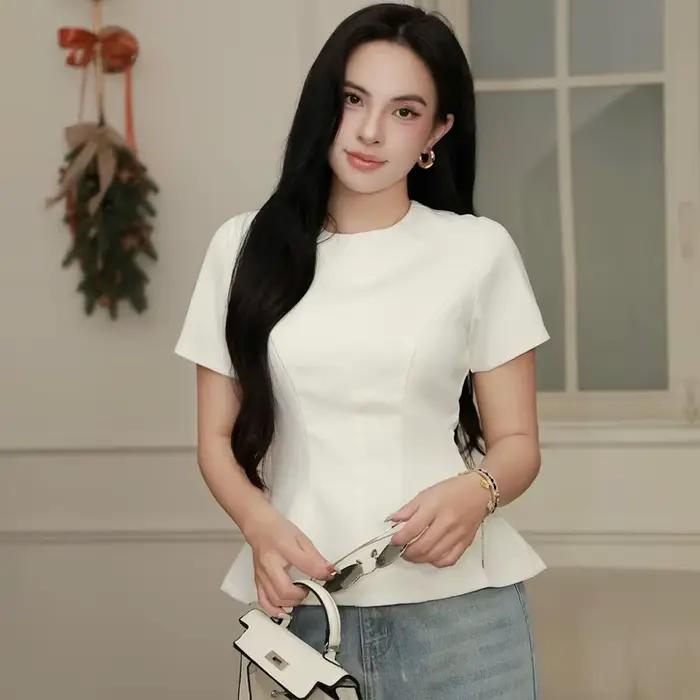 T-shirt plissé élégant pour femme