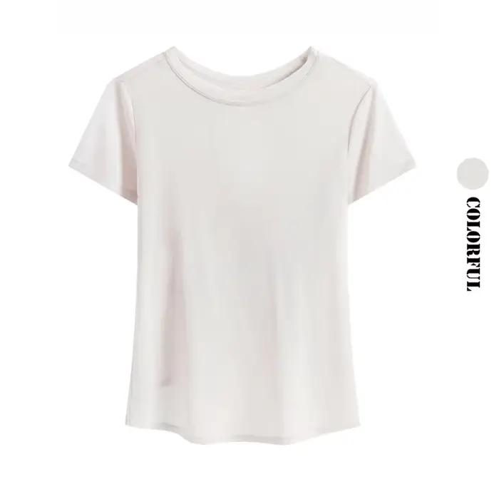 DRUR femmes dessus de Yoga léger séchage rapide été à manches courtes Sport chemise dos croisé évider course t-shirt Fitness Yogawear