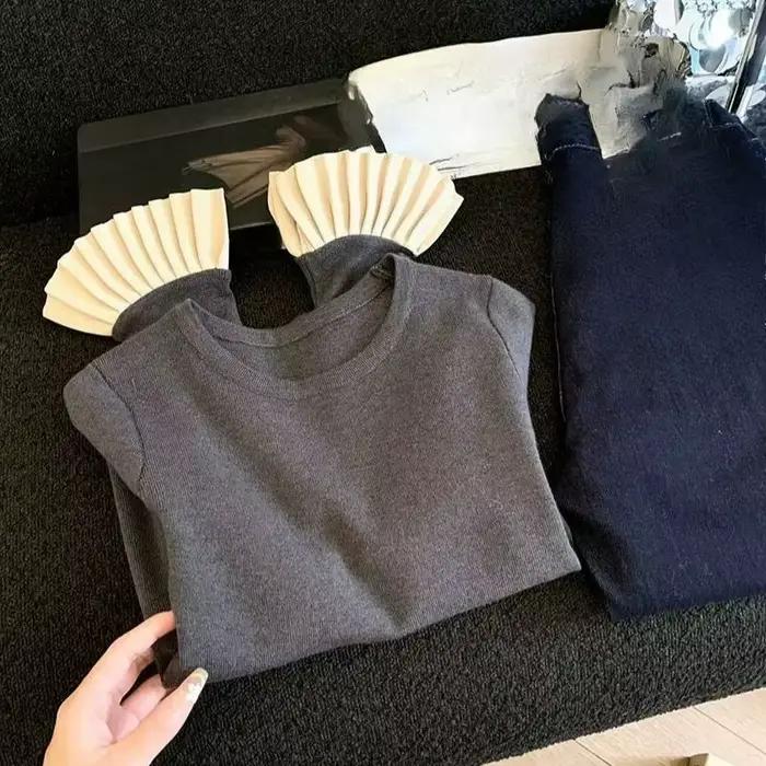 Haut tricoté Chic à manches évasées pour femmes