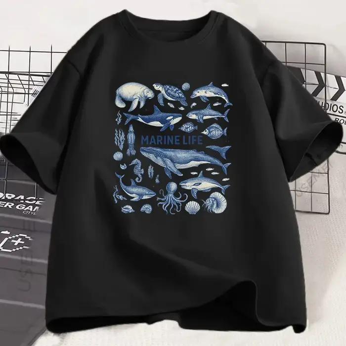 T-shirt Vintage Vie Marine : Requin Baleine