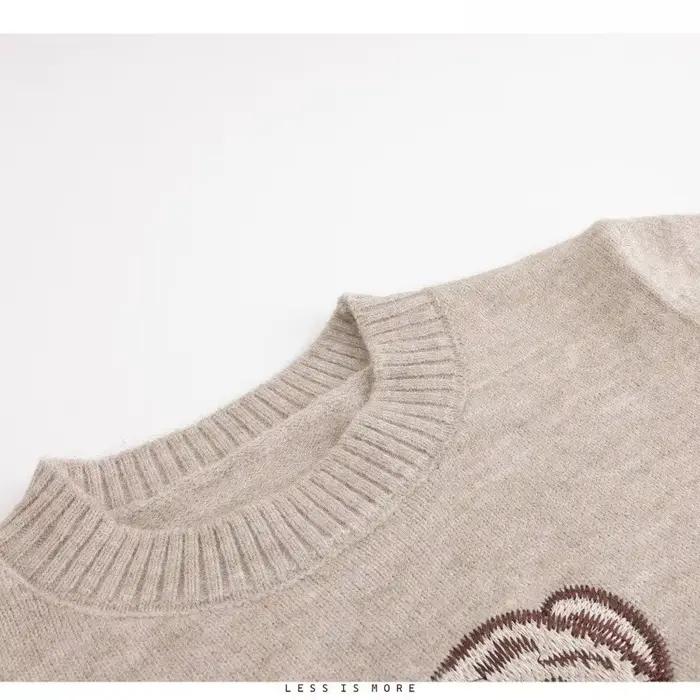 T-Shirt Ours en Peluche Coton Style Américain Confortable à Manches Courtes Femmes Occasions Spéciales Bureau