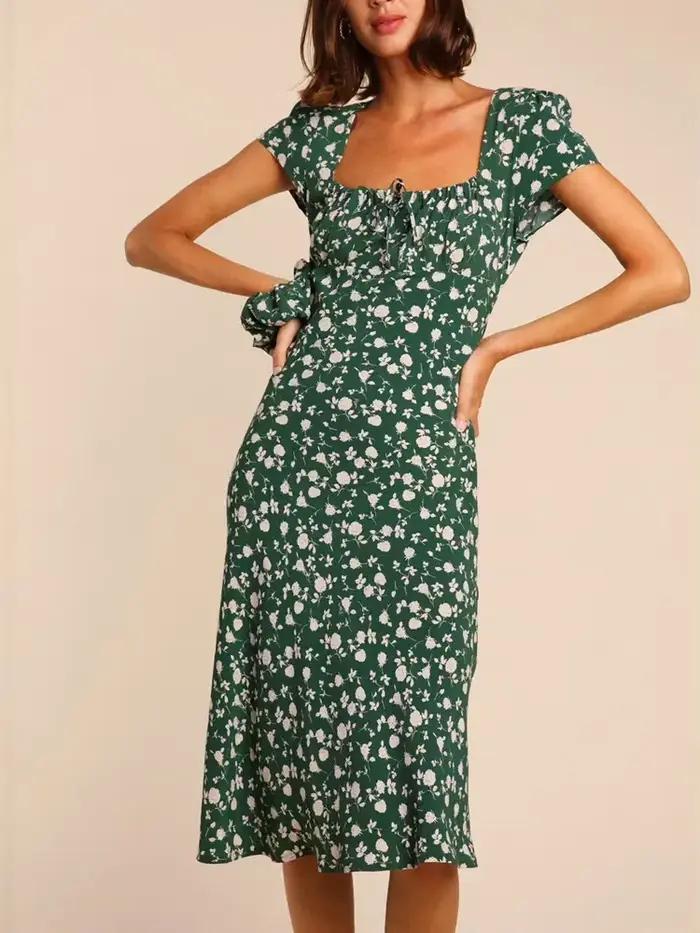 Robe mi-longue en viscose pour femmes
