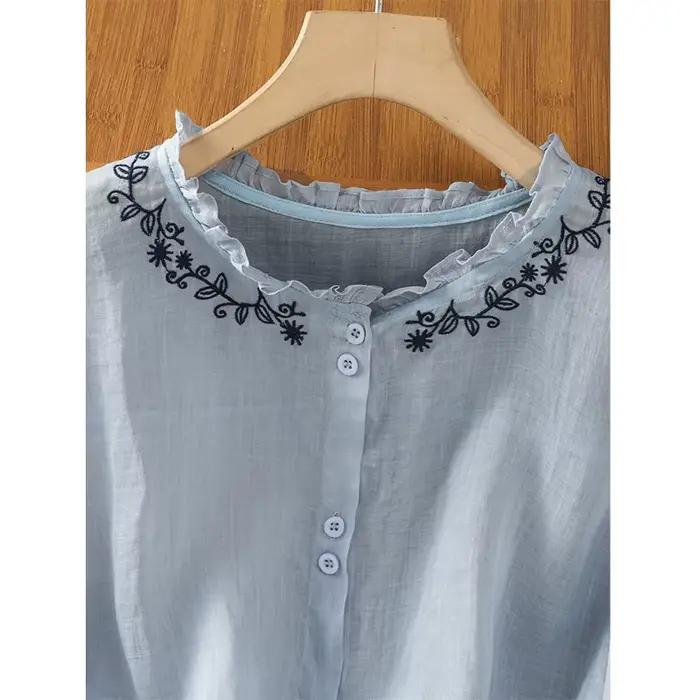 Chemise polyester fleuri confortable pour femmes grandes tailles ajustement ample motif floral junior printemps été