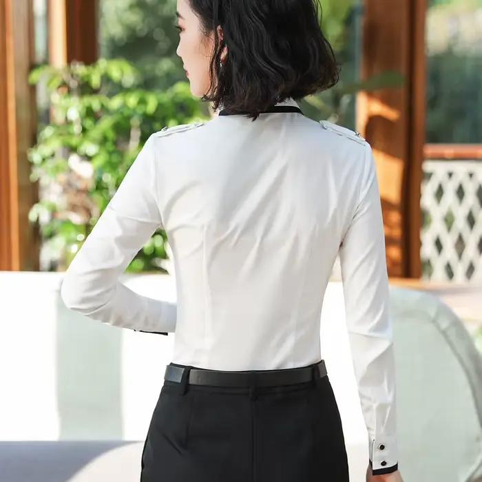 Chemisier en mousseline de soie pour femme avec nœud, élégant pour le bureau, printemps et été