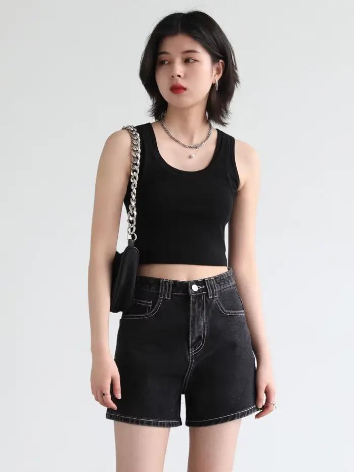 Débardeur chic et élégant pour femme, hauts en coton et élasthanne, solides et décontractés, pour automne et hiver, occasions spéciales et quotidiennes