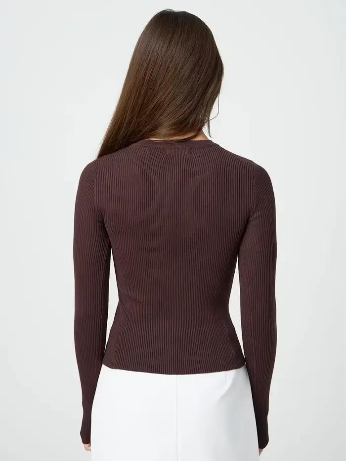 Cardigan à manches longues et col rond pour femmes