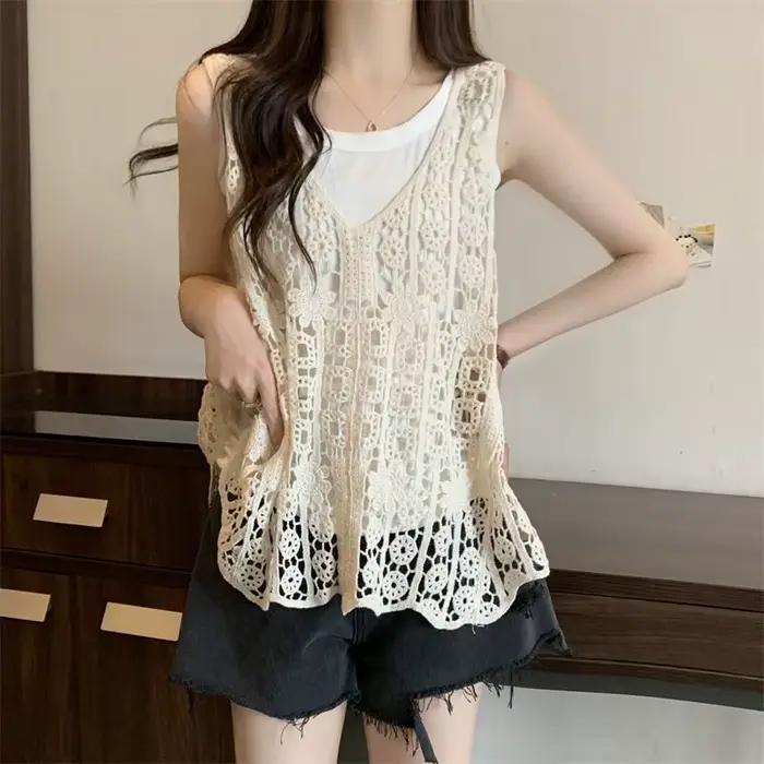 Gilet en crochet pour femme