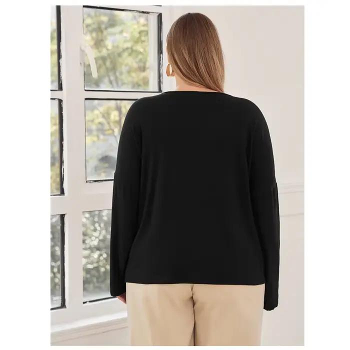 Grande taille élégant mode Blouse femmes dentelle Patchwork à manches longues goutte épaule printemps formel travail bureau haut T-shirt femme 6XL