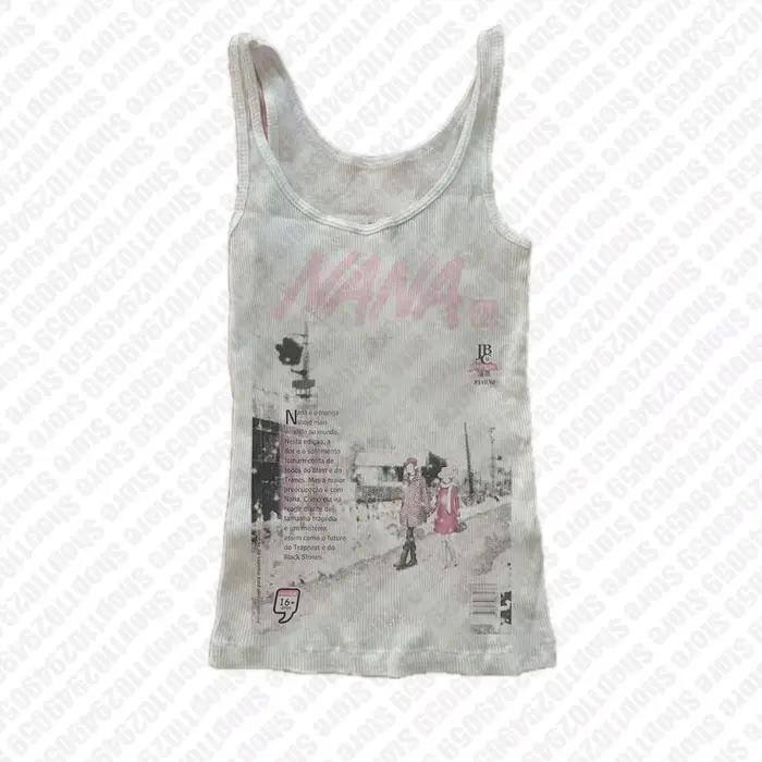 Y2k Débardeurs 2000s Esthétique Lettre Impression Bébé T-shirts Streetwear Harajuku Graphique Emo
