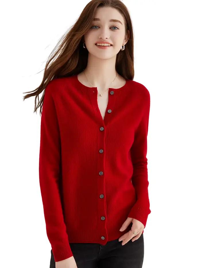 Cardigan en laine mérinos 100% pour femmes, décontracté et vintage, pour le confort quotidien et les occasions spéciales