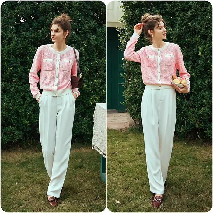 Pull-over OLrain en polyester, acrylique et coton avec motif Vichy pour femme, style bureau, coupe ample, idéal pour automne et occasions spéciales