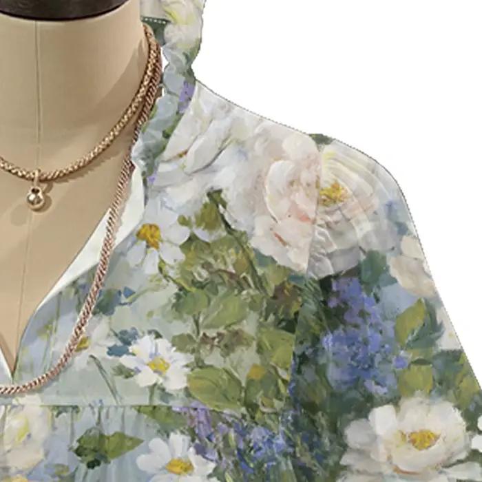 Chemisier imprimé Floral Vintage pour femmes