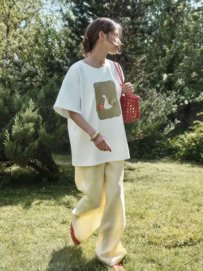 T-shirt blanc en coton pour femme