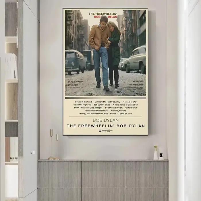 Affiche Toile Musicale Étoile Bob Dylan Impression Noir Blanc Style Moderne Animal Compagnie Occasions Spéciales À Offrir
