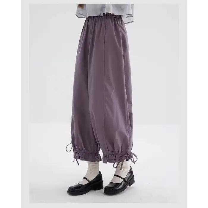 Pantalon large à taille haute noir pour femmes