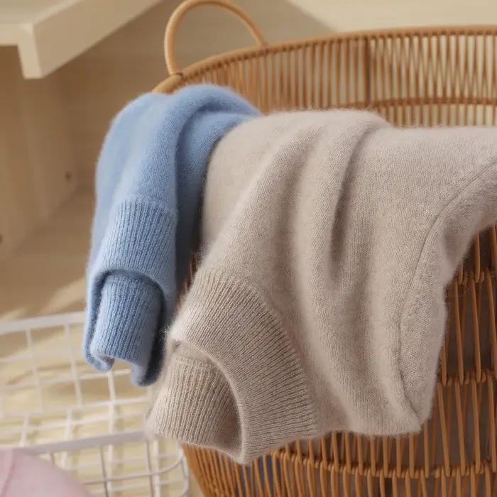 Classique enfants laine pull garçon fille col montant solide