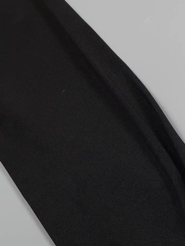 2025 été nouveaux hauts pour femmes évasé à manches longues col roulé couleur noir Polyester imprimé motif Explosion