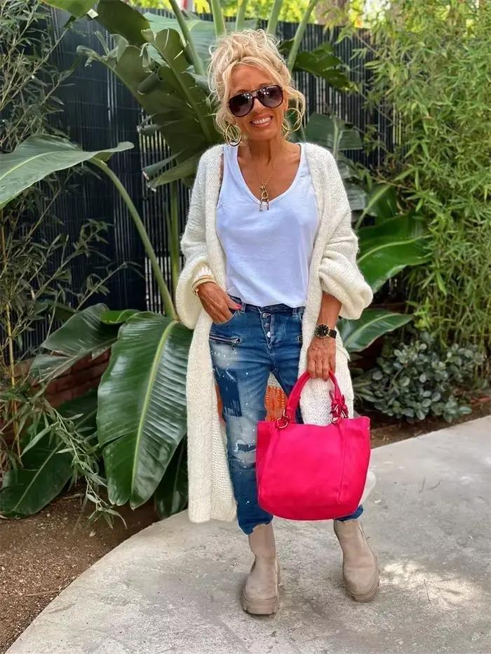 Pull tricoté surdimensionné pour femme