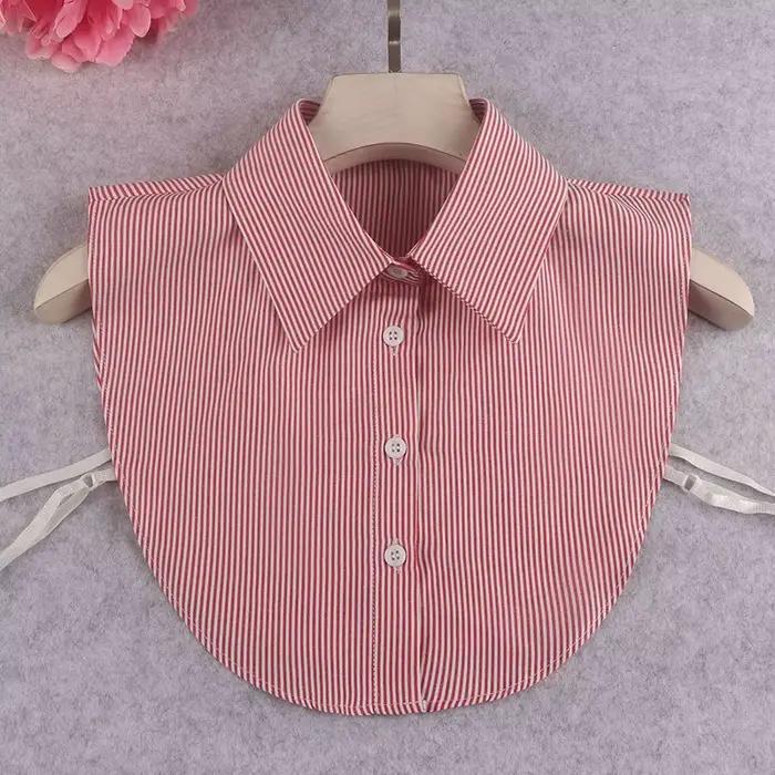 Faux col rayé fin détachable élégant pour femmes et filles diverses occasions formelles et décontractées
