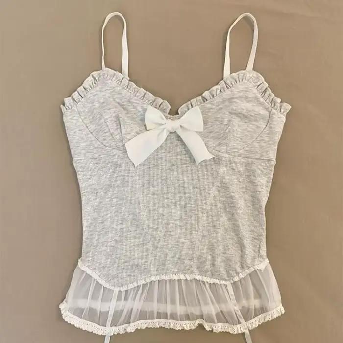 Kawaii débardeur femmes blanc dentelle Camisole Sexy Chic