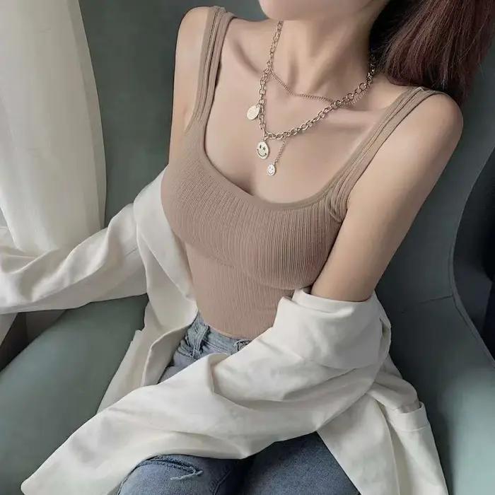 Haut décontracté COZOK en polyester pour femmes, décontracté et respirant, couleur unie, haut basique, streetwear, occassions spéciales