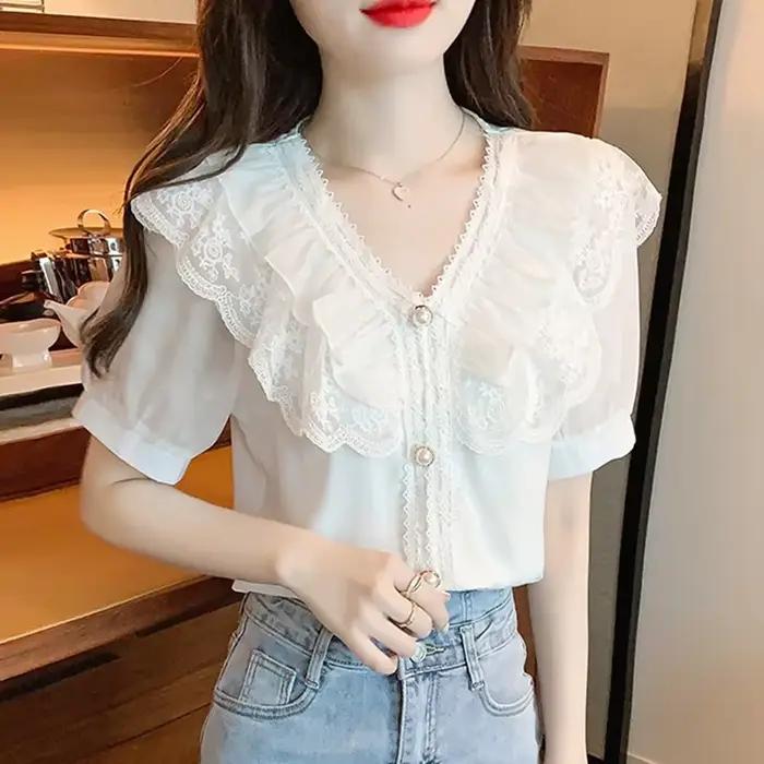 Blouses en Chiffon et Dentelle pour Femme Été 2026 – Élégantes