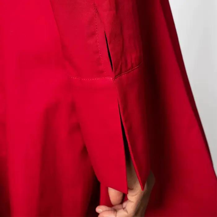 Robe mi-longue rouge à volants asymétriques pour femmes