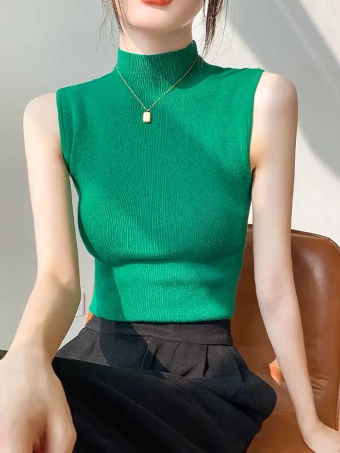 Débardeur tricoté pour femme 2026 – Collection Printemps-Été – Coupe ajustée